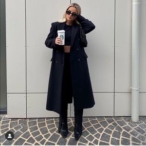 Last💞🔥Zara wool long coat bloggers fav